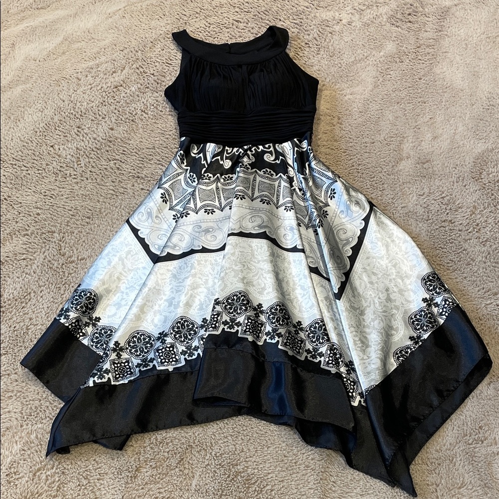 Black and White Asymmetrical Dress
